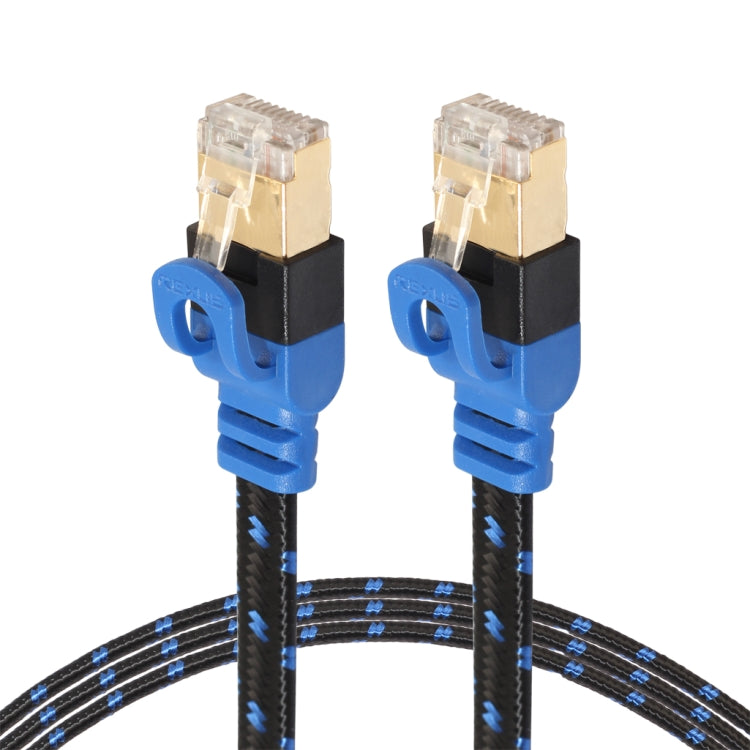 REXLIS CAT7-2 Cavo di rete LAN intrecciato bicolore CAT7 Flat Ethernet placcato oro 10 Gigabit per modem router Rete LAN, con connettori RJ45 schermati, lunghezza: 5 m, Length: 5m