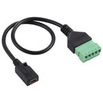 Terminali collegabili Mini 5 pin femmina a 5 pin Connettore USB senza saldatura Cavo adattatore di collegamento senza saldatura, Lunghezza: 30 cm, Mini 5 Pin Female