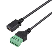 Terminali collegabili Mini 5 pin femmina a 5 pin Connettore USB senza saldatura Cavo adattatore di collegamento senza saldatura, Lunghezza: 30 cm, Mini 5 Pin Female