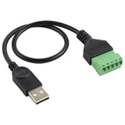 Terminali collegabili USB maschio a 5 pin Connettore USB senza saldatura Cavo adattatore di collegamento senza saldatura, lunghezza: 30 cm, USB Male