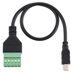 Terminali collegabili Mini 5 pin maschio a 5 pin Connettore USB senza saldatura Cavo adattatore di collegamento senza saldatura, Lunghezza: 30 cm, Mini 5 Pin Male