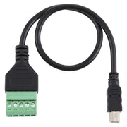 Terminali collegabili Mini 5 pin maschio a 5 pin Connettore USB senza saldatura Cavo adattatore di collegamento senza saldatura, Lunghezza: 30 cm, Mini 5 Pin Male