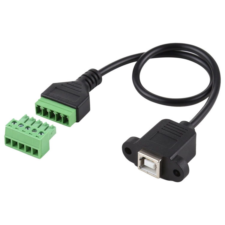 Spina USB tipo B femmina a terminali collegabili a 5 pin Connettore USB senza saldatura Cavo adattatore di connessione senza saldatura, lunghezza: 30 cm, USB Type-B Female