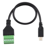 Terminali collegabili Micro USB maschio a 5 pin Connettore USB senza saldatura Cavo adattatore di collegamento senza saldatura, Lunghezza: 30 cm, Micro USB Male