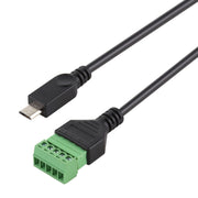Terminali collegabili Micro USB maschio a 5 pin Connettore USB senza saldatura Cavo adattatore di collegamento senza saldatura, Lunghezza: 30 cm, Micro USB Male