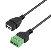 Spina USB femmina a terminali collegabili a 5 pin Connettore USB senza saldatura Cavo adattatore di collegamento senza saldatura, lunghezza: 30 cm, USB Female