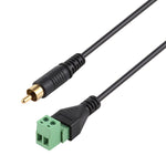 Terminali collegabili RCA maschio placcati in oro a 2 pin Connettore USB senza saldatura Cavo adattatore di connessione senza saldatura, lunghezza: 30 cm, RCA Male