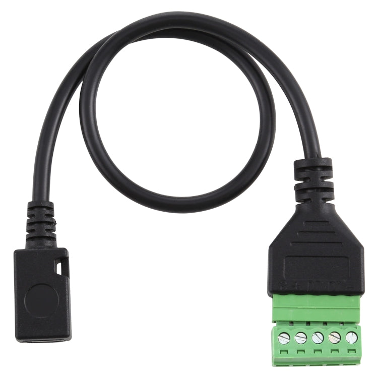 Terminali collegabili Micro USB femmina a 5 pin Connettore USB senza saldatura Cavo adattatore di collegamento senza saldatura, Lunghezza: 30 cm, Micro USB Female