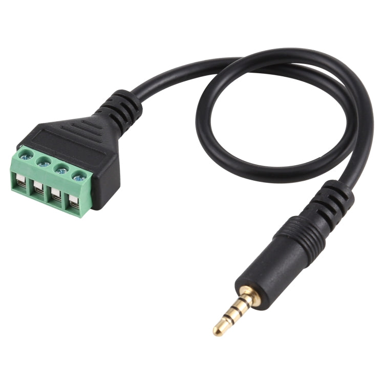 3.5mm Male to 4 Pin Pluggable Terminals Solderless Connector Solderless Connection Adapter Cable, Length: 30cm, 3.5mm Male to 4 Pin