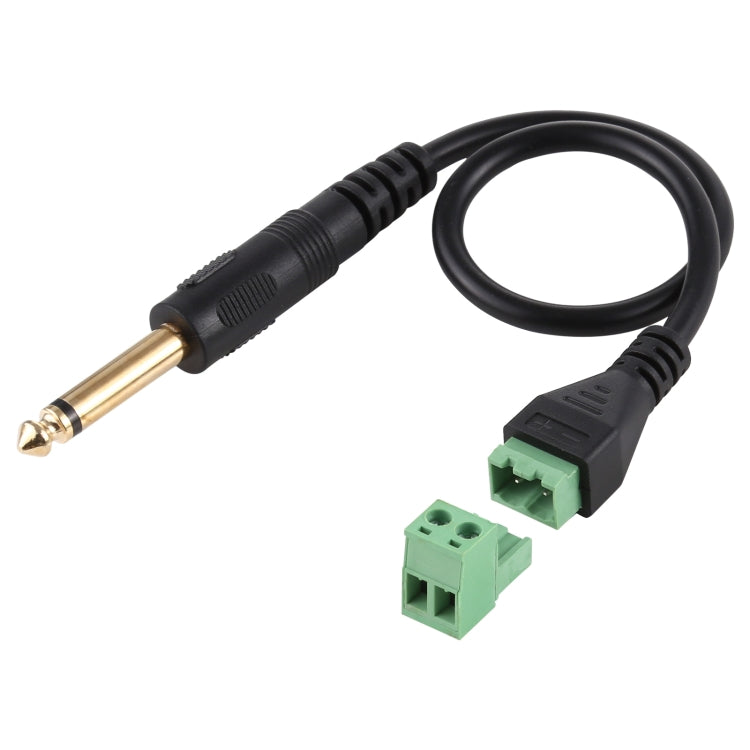 6.35mm Male to 2 Pin Pluggable Terminals Solderless Connector Solderless Connection Adapter Cable, Length: 30cm, 6.35mm Male to 2 Pin