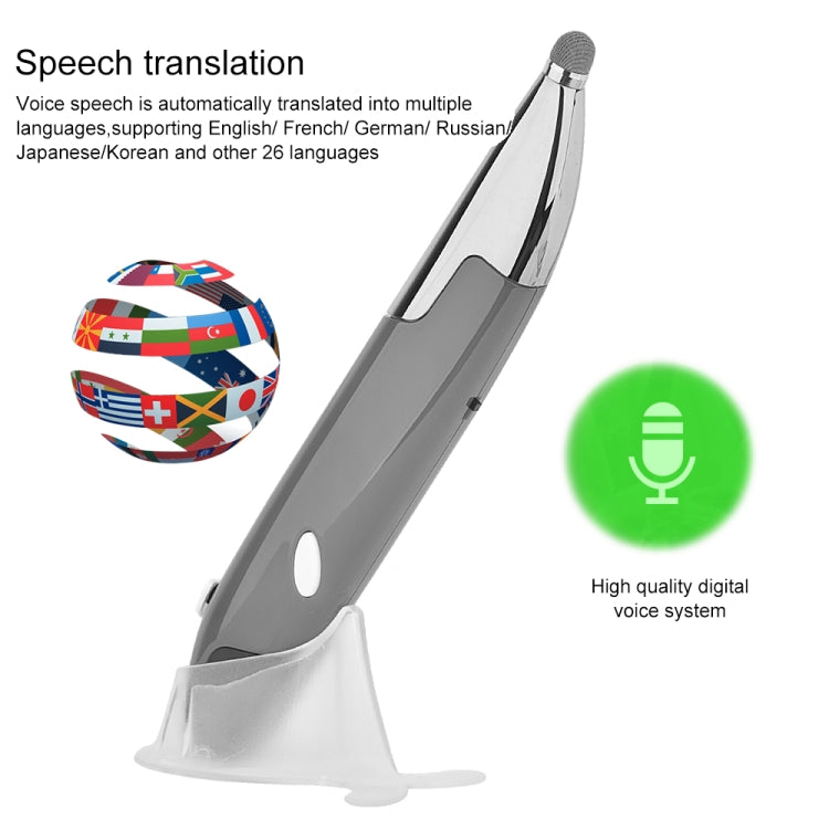PR-06S Mouse ottico wireless intelligente a 4 tasti con funzione penna stilo, supporta operazioni/traduzioni vocali, Support Voice Operation / Translation Grey, Support Voice Operation / Translation Blue, Support Voice Operation / Translation Red