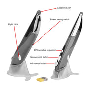 PR-06 Mouse ottico wireless intelligente a 4 tasti con funzione penna stilo, Grey, Blue, Red
