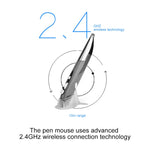 PR-06 Mouse ottico wireless intelligente a 4 tasti con funzione penna stilo, Grey, Blue, Red
