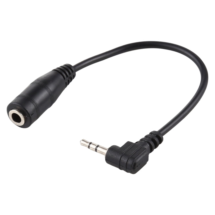 Cavo convertitore adattatore di alimentazione CC audio stereo AUX da jack maschio ad angolo retto da 2,5 mm a jack femmina da 3,5 mm, lunghezza: 14 cm