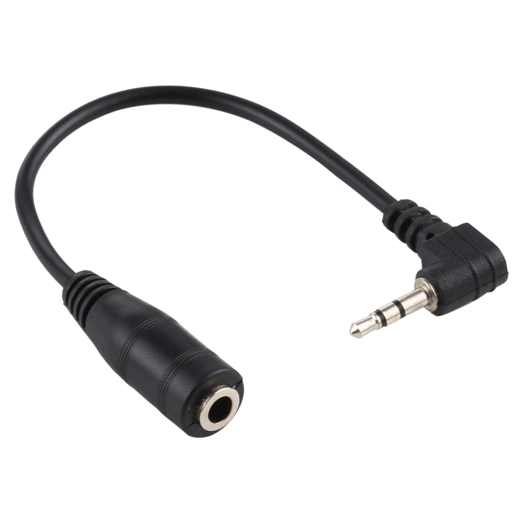 Cavo convertitore adattatore di alimentazione CC audio stereo AUX da jack maschio ad angolo retto da 2,5 mm a jack femmina da 3,5 mm, lunghezza: 14 cm