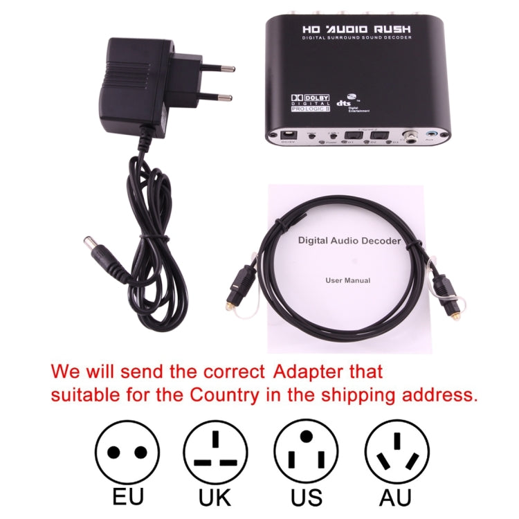 NEWKENG 51R Decodificatore convertitore audio digitale DTS / AC3 ad analogico 5.1 audio / audio stereo