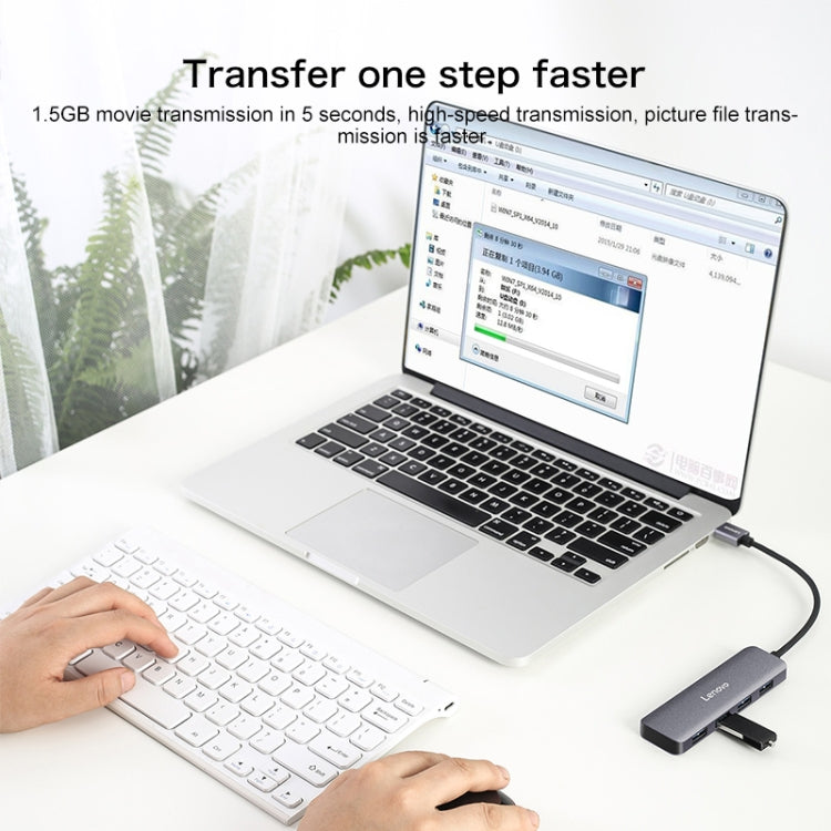 Hub splitter Lenovo C04 4 in 1 USB-C a USB-C
