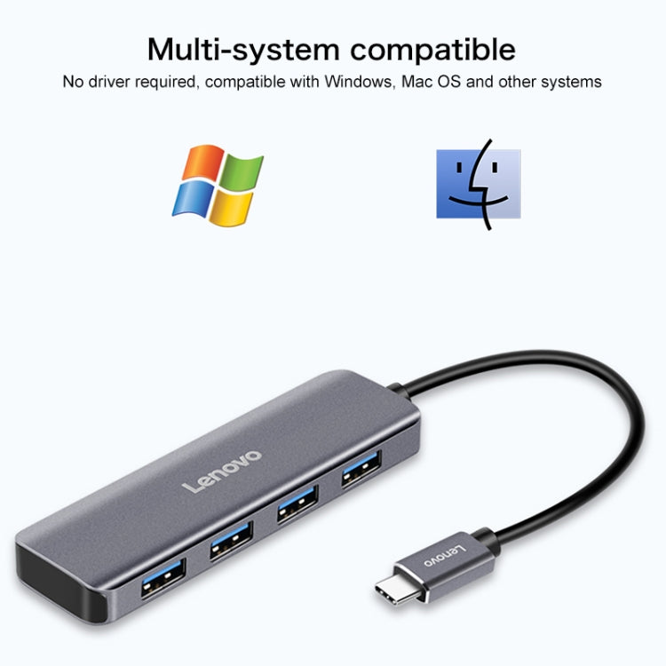 Hub splitter Lenovo C04 4 in 1 USB-C a USB-C