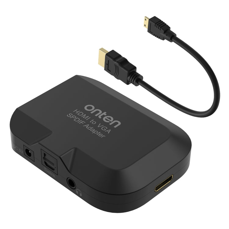 Onten 35165 Convertitore audio da HDMI a VGA + ottico per altoparlante/TV/computer