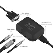 Onten 35165 Convertitore audio da HDMI a VGA + ottico per altoparlante/TV/computer
