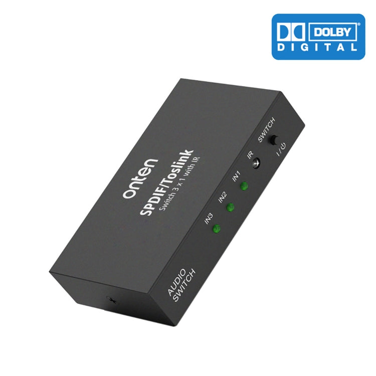 Onten 37507 Connettore per altoparlante commutatore audio ottico digitale 3 ingressi 1 uscita, 37507