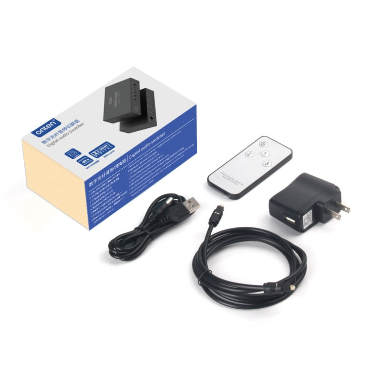 Onten 37507 Connettore per altoparlante commutatore audio ottico digitale 3 ingressi 1 uscita, 37507