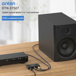 Onten 37507 Connettore per altoparlante commutatore audio ottico digitale 3 ingressi 1 uscita, 37507
