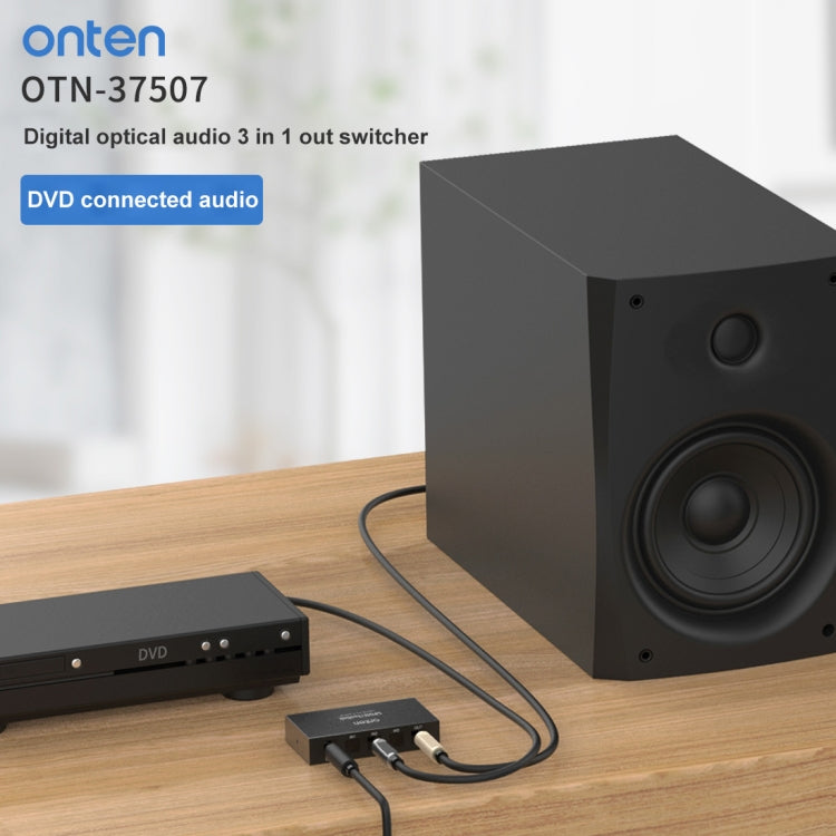 Onten 37507 Connettore per altoparlante commutatore audio ottico digitale 3 ingressi 1 uscita, 37507
