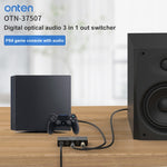 Onten 37507 Connettore per altoparlante commutatore audio ottico digitale 3 ingressi 1 uscita, 37507