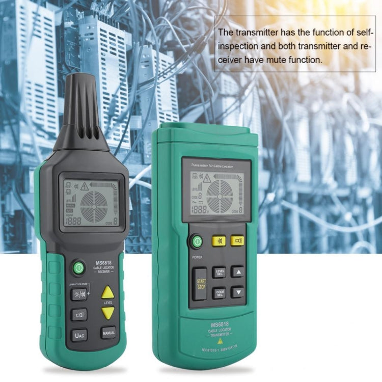 BSIDE MS6818 Localizzatore di cavi interrati da 9 V, campo di misura: CA/CC 12 V-400 V
