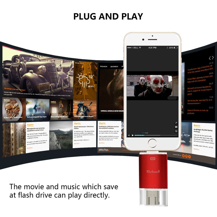 Richwell Disco Flash 3 in 1 64GB con OTG USB 3.0