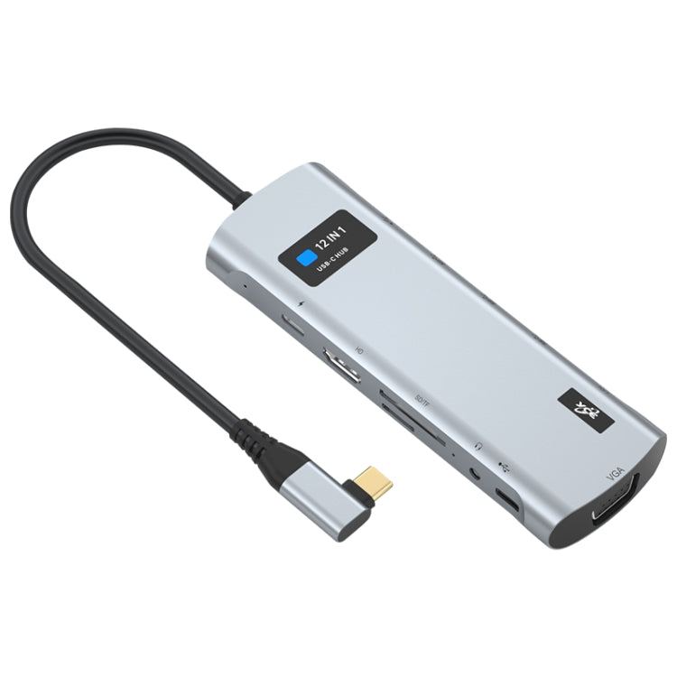 Adattatore HUB USB-C 12 in 1 con docking station a gomito