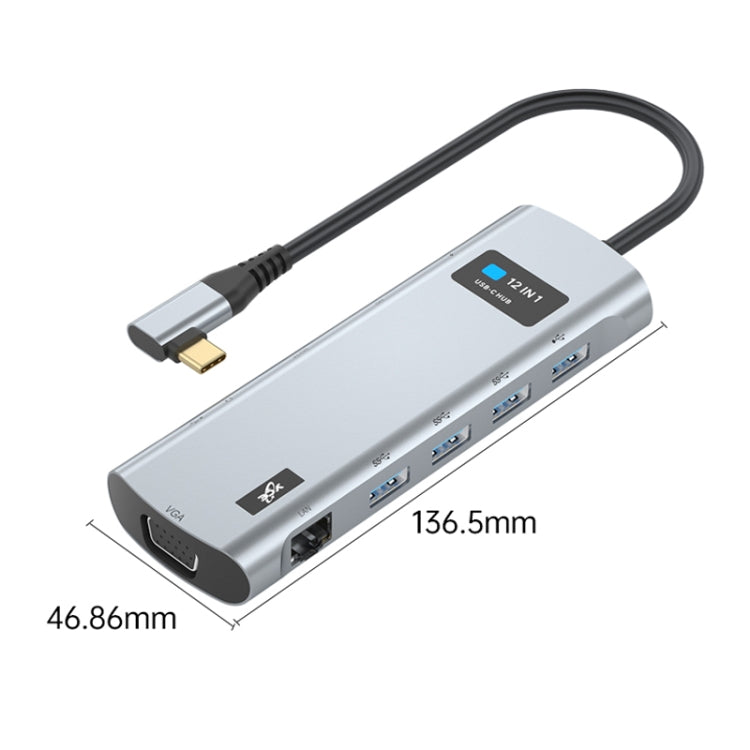 Adattatore HUB USB-C 12 in 1 con docking station a gomito