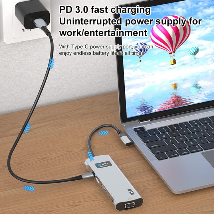 Adattatore HUB USB-C 12 in 1 con docking station a gomito