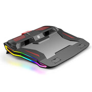 SSRQ-021S Versione Rainbow Flank Glowing Radiatore per laptop a doppia ventola Base per computer regolabile a due velocità per laptop sotto i 18 pollici, Rainbow Version
