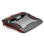 SSRQ-021S Versione a luce rossa Flank Glowing Radiatore per laptop a doppia ventola Base per computer regolabile a due velocità per laptop sotto i 18 pollici, Red Light Version