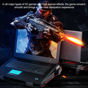 SSRQ-021S Versione a luce rossa Flank Glowing Radiatore per laptop a doppia ventola Base per computer regolabile a due velocità per laptop sotto i 18 pollici, Red Light Version