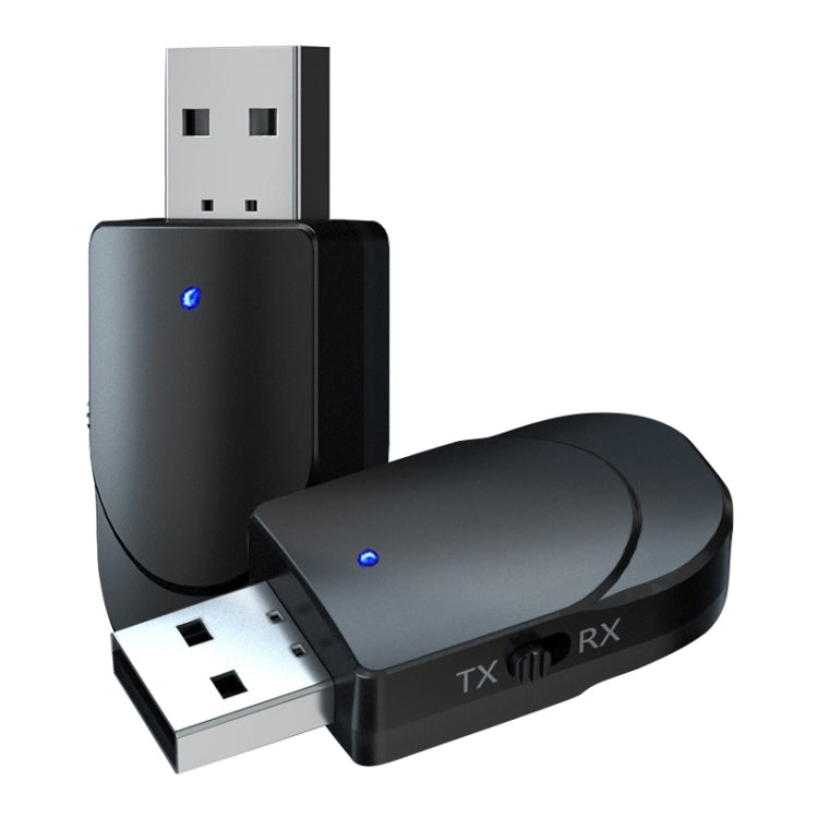 KN330 Ricevitore trasmettitore audio adattatore USB Bluetooth 5.0 3 in 1 con pulsante di commutazione e interfaccia AUX da 3,5 mm, KN330