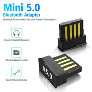 LY038 Adattatore USB Mini quadrato Bluetooth 5.0, V5.0 Square