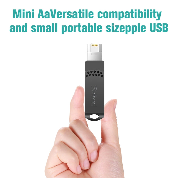 Disco flash in metallo Richwell 32G Type-C + 8 pin + USB 3.0 con funzione OTG