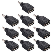 10 connettori adattatori maschio-femmina USB da 3,5x1,35 mm, 3.5x1.35mm Male to USB Female