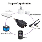 10 connettori adattatori maschio-femmina USB da 3,5x1,35 mm, 3.5x1.35mm Male to USB Female