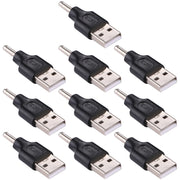 10 connettori adattatori maschio da maschio a USB da 3,5x1,35 mm, 3.5x1.35mm Male to USB Male