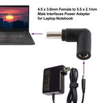 Adattatore di alimentazione per interfacce maschio da 4,5 x 3,0 mm femmina a 5,5 x 2,1 mm maschio per notebook portatile