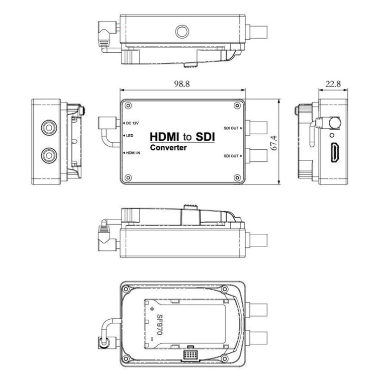 Convertitore SEETEC da 1 ingresso HDMI a 2 uscite SDI, 1 x HDMI to 2 x SDI