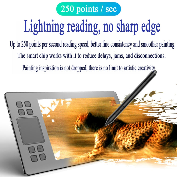 VEIKK A50 10x6 inch 5080 LPI Smart Touch Electronic Graphics Tablet with Type-c Interface, A50