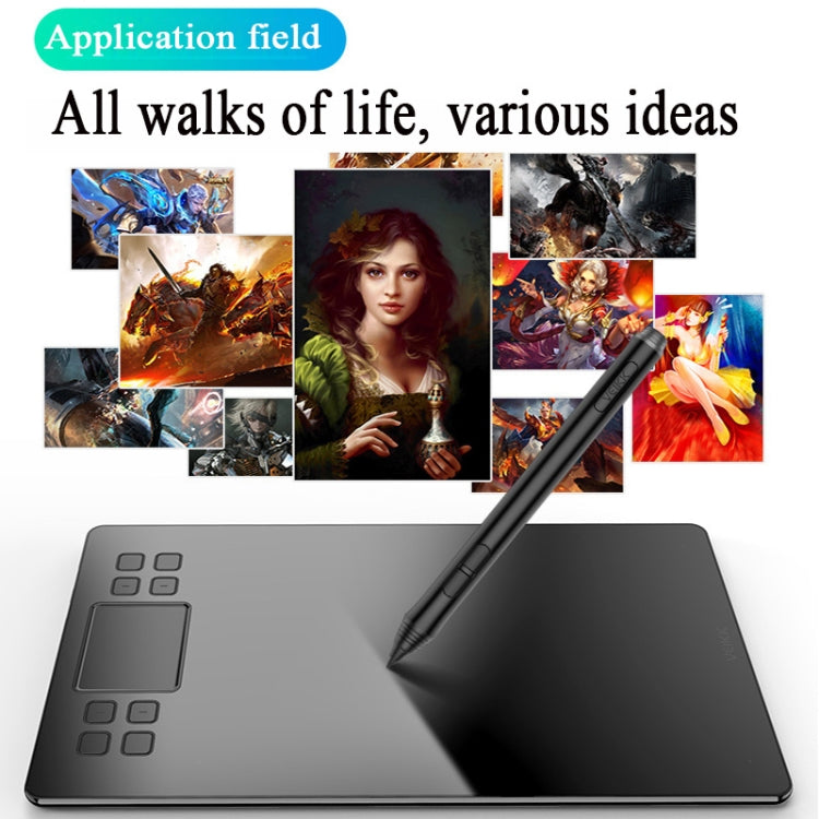 VEIKK A50 10x6 inch 5080 LPI Smart Touch Electronic Graphics Tablet with Type-c Interface, A50