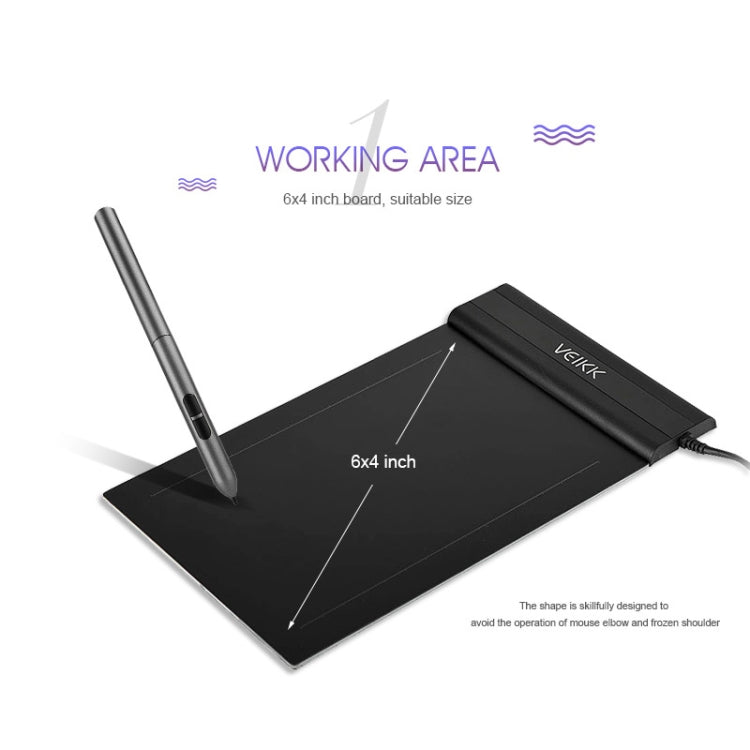 VEIKK S640 6x4 inch 5080 LPI Electronic Graphics Tablet, S640