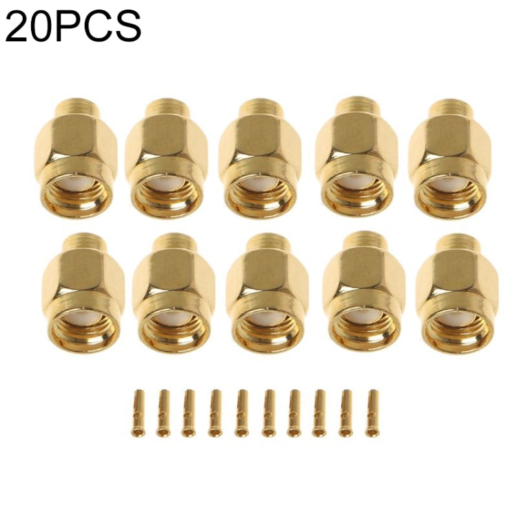 20PCS SMA-JB3 SMA Male RF Connector Internal Screw and Semi-Rigid Solder Pin, SMA-JB3