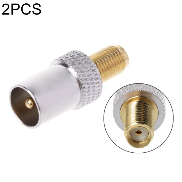 2pcs IEC Male RF Connector SMA Female to TV, SMA Female to IEC Male